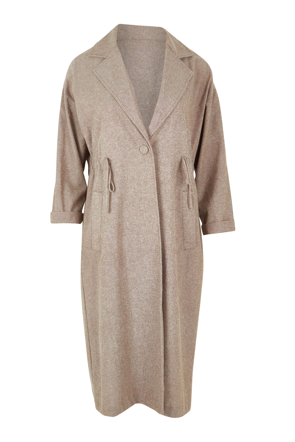 Product shot of the Living Life Slouch Jacket in colour Bark, from the front