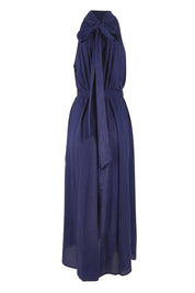 Product shot of the Dream Daze Cotton Maxi Dress in colour Deepblue (Blue), from the back