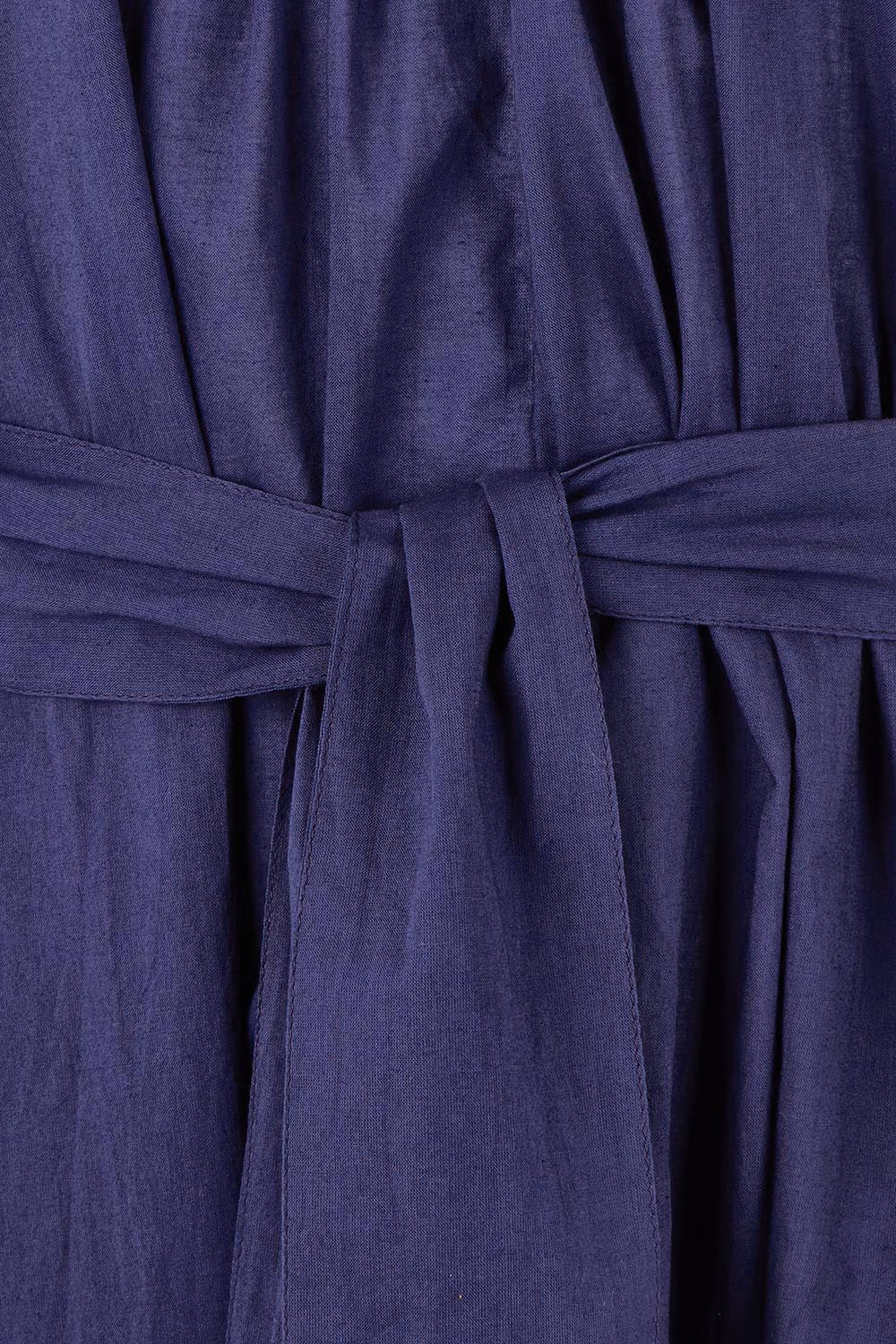 Product shot of the Dream Daze Cotton Maxi Dress in colour Deepblue (Blue), detail