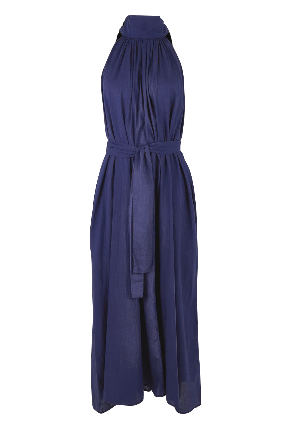 Product shot of the Dream Daze Cotton Maxi Dress in colour Deepblue (Blue), from the front