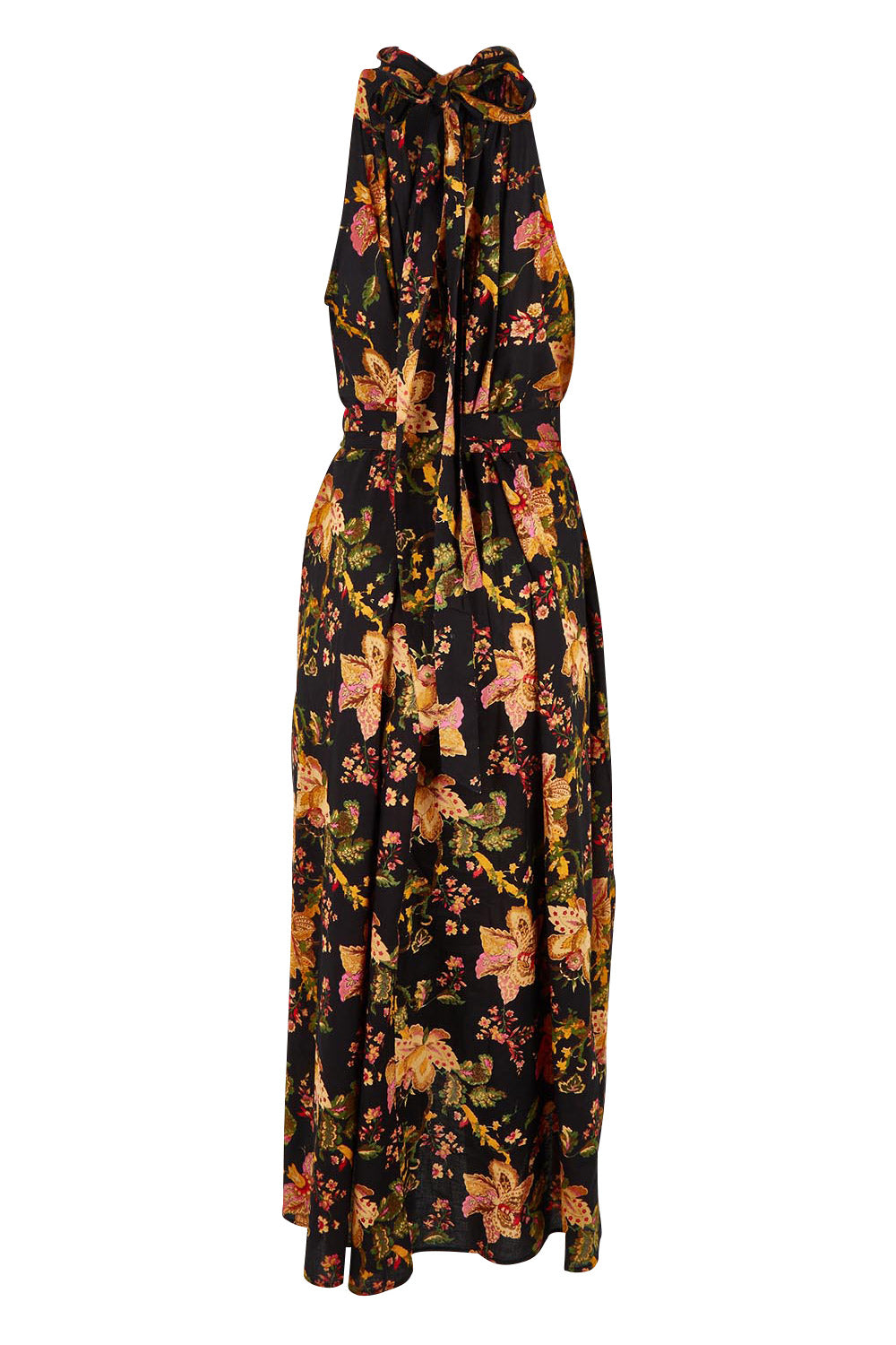 Product shot of the Dream Daze Cotton Maxi Dress in colour Blackpink (Black), from the back