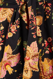 Product shot of the Dream Daze Cotton Maxi Dress in colour Blackpink (Black), detail