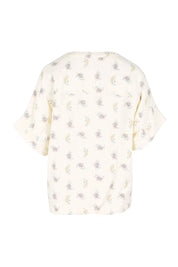 Product shot of the Grandpa And Me Fleur Cotton Top – Creamfleur in colour Creamfleur, from the back