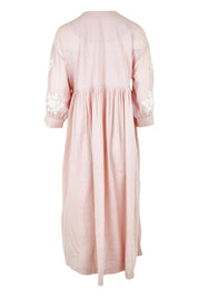 Product shot of the Day Dreaming Embroidered Dress in colour Dustypink (Pink), from the back