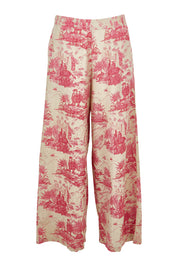 Product shot of the Toile De Jouy Pants in colour Pinktoile (Pink), from the front
