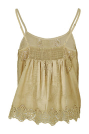 Product shot of the Sweet Feels Cotton Cami in colour Olive (Green), from the back