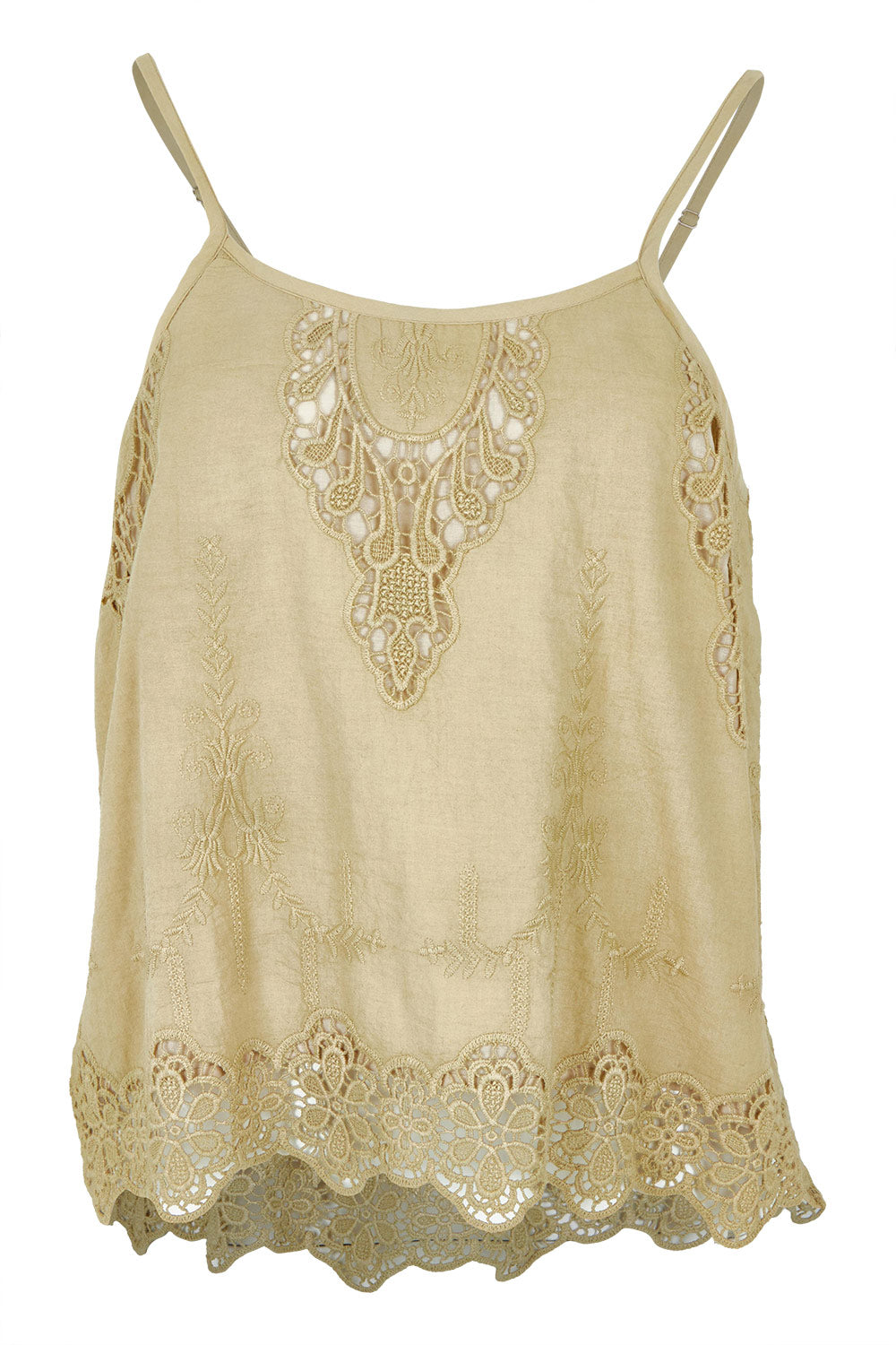 Product shot of the Sweet Feels Cotton Cami in colour Olive (Green), from the front