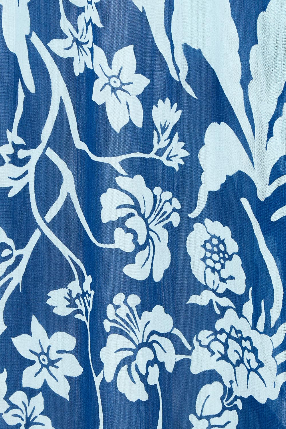 Product shot of the Garden Party Halter Neck Dress in colour Bluefleur (Blue), detail