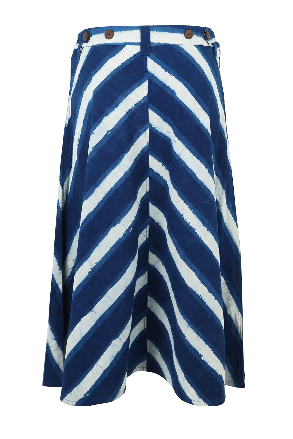 Product shot of the Pocket Full Of Dreams Skirt in colour Stripe (Blue), from the back