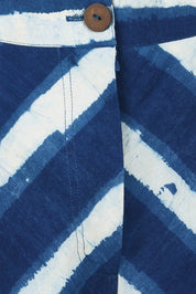 Product shot of the Pocket Full Of Dreams Skirt in colour Stripe (Blue), detail