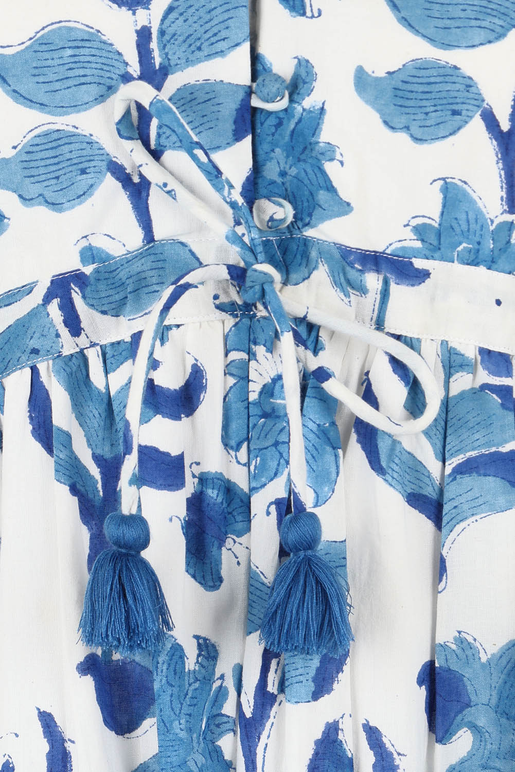 Product shot of the Always A Pleasure Dress in colour Bluefleur (Blue), detail