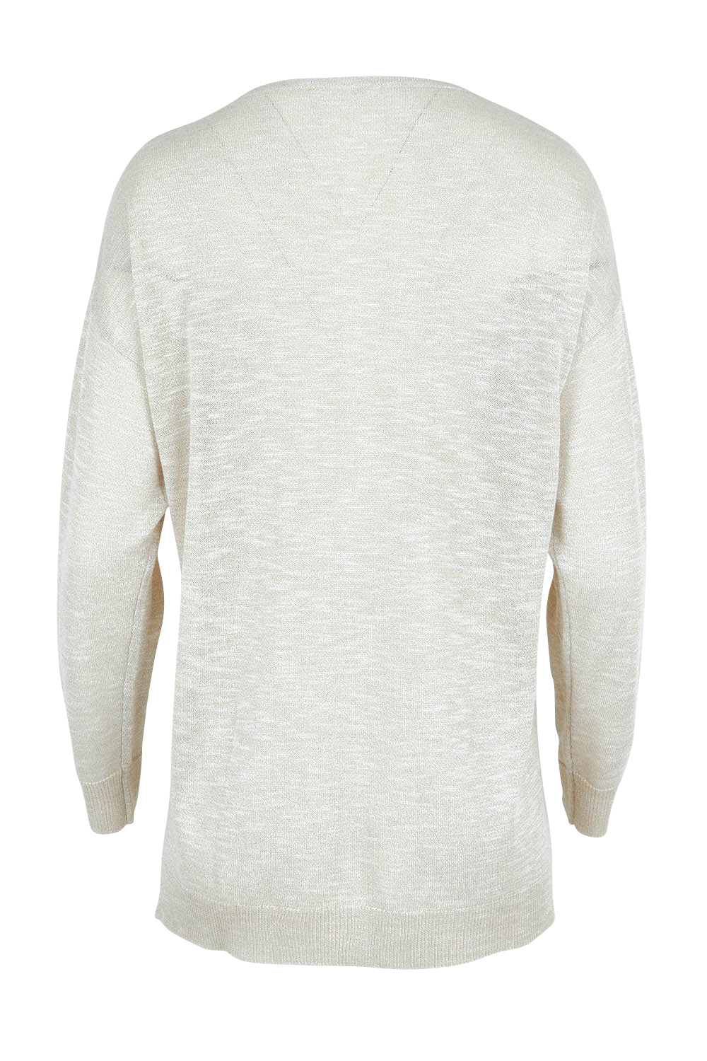 Product shot of the Go To Knit Boyfriend Henley in colour Natural, from the back