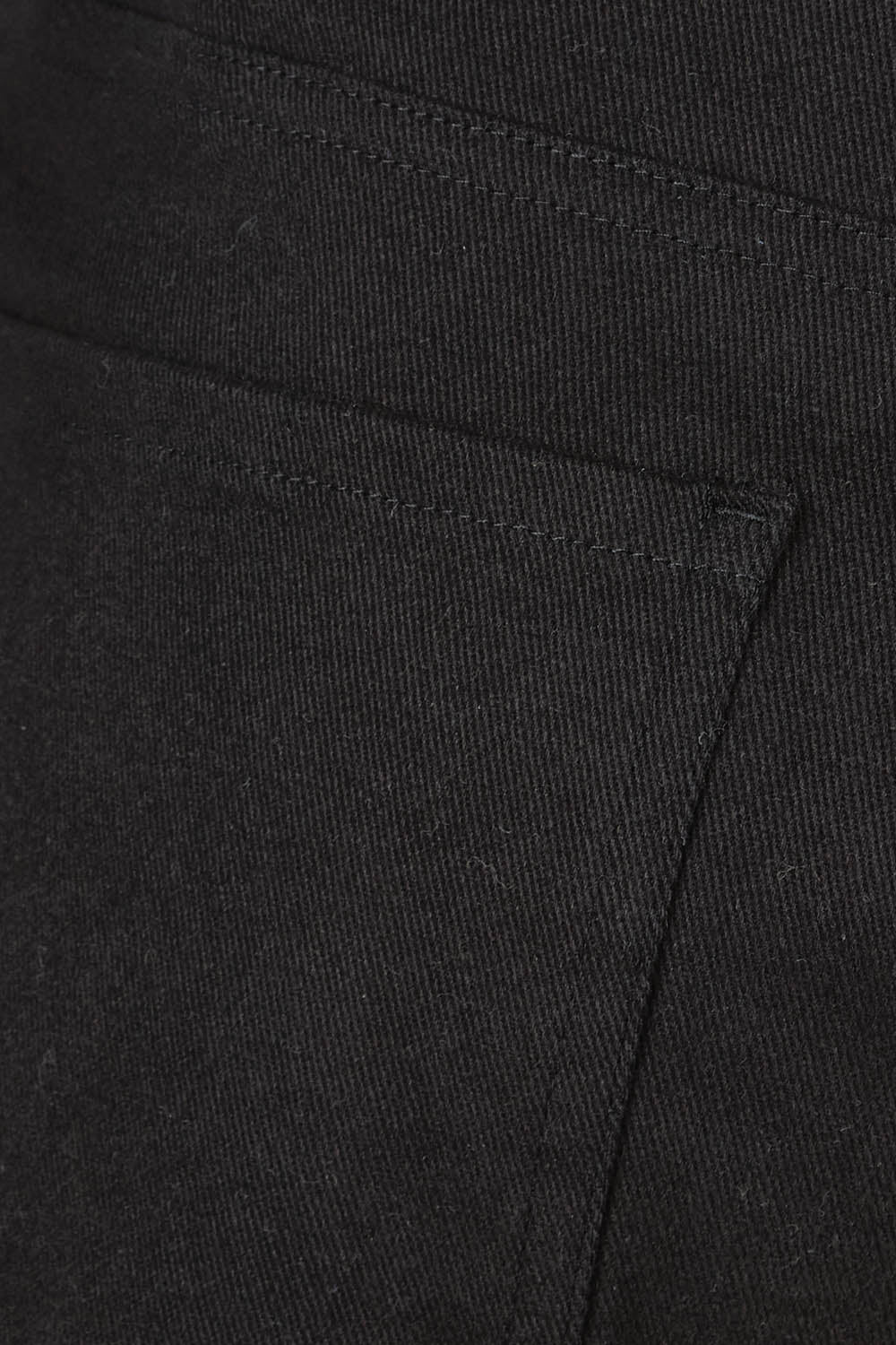 Product shot of the Too Good High Rise Denim Short in colour Black (Black), detail