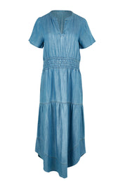 Product shot of the Beautiful Moments Dress in colour Chambray (Blue), from the front