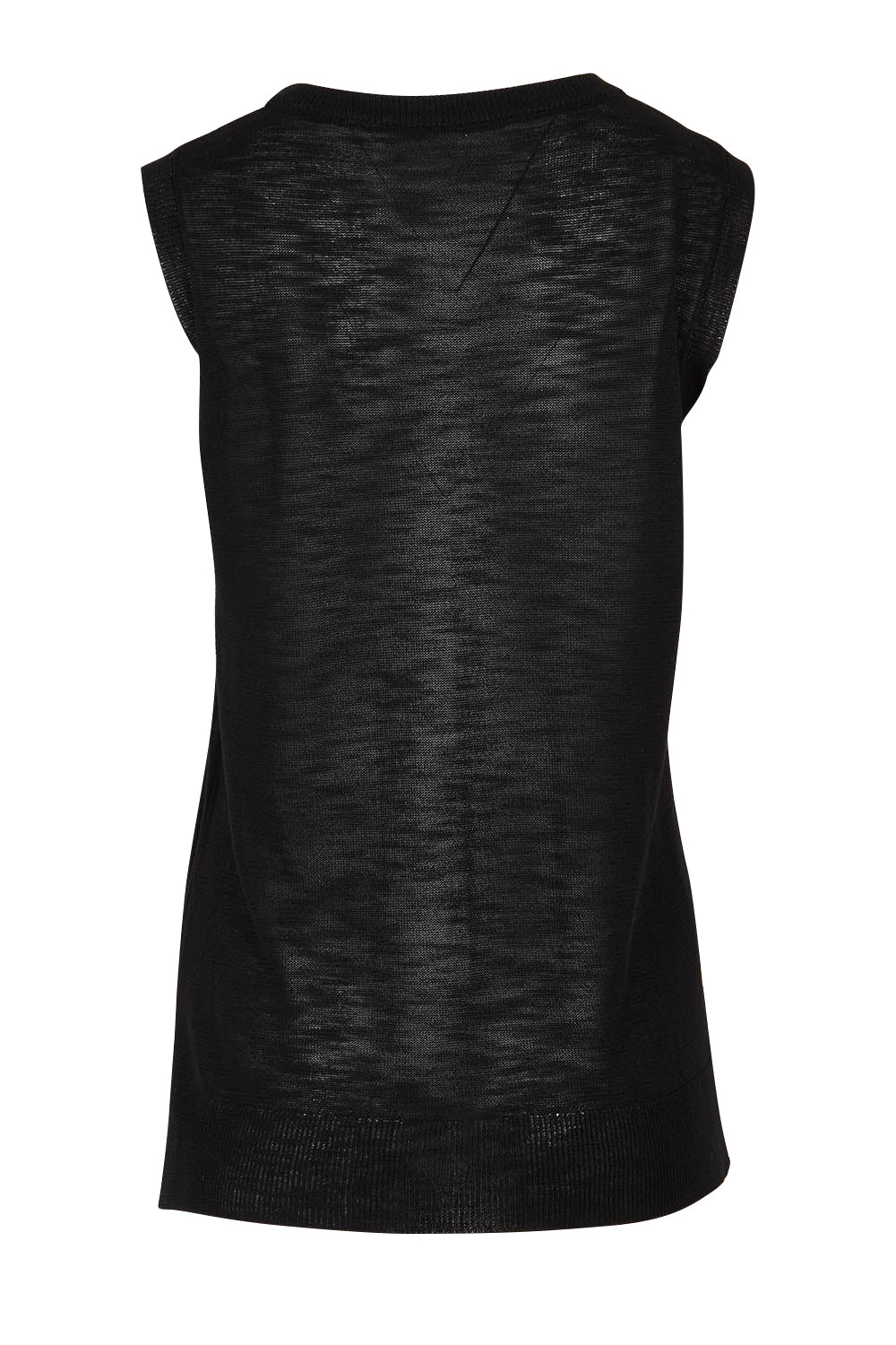 Product shot of the Go To Knit Crew Tank in colour Black (Black), from the back