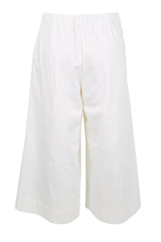 Product shot of the Need You In My Life Cropped Pants - White in colour White, from the back