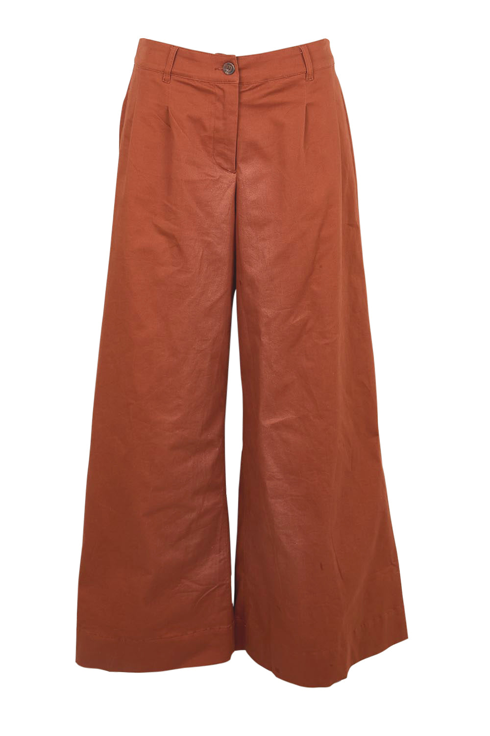 Product shot of the Need You In My Life Cotton Pants – Tan in colour Tan, from the front