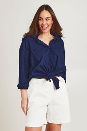 Model Jane wearing size 14 of the Need You In My Life Shorts in colour White (White), from the front, cropped image
