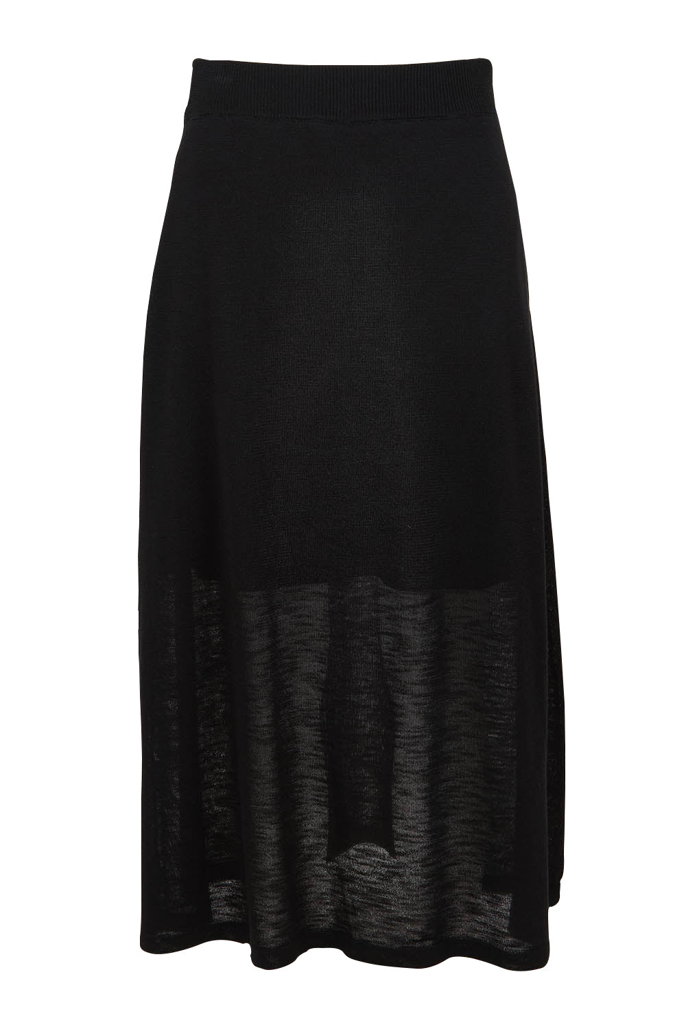 Product shot of the Go To Knit Skirt in colour Black (Black), from the front