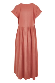 Product shot of the Free Falling Dress in colour Cinnamon, from the back
