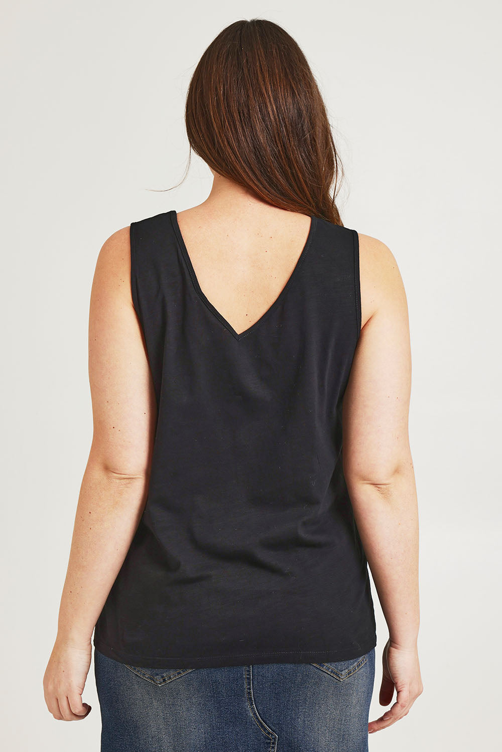 Preloved Need You Double Vee Tank - Black