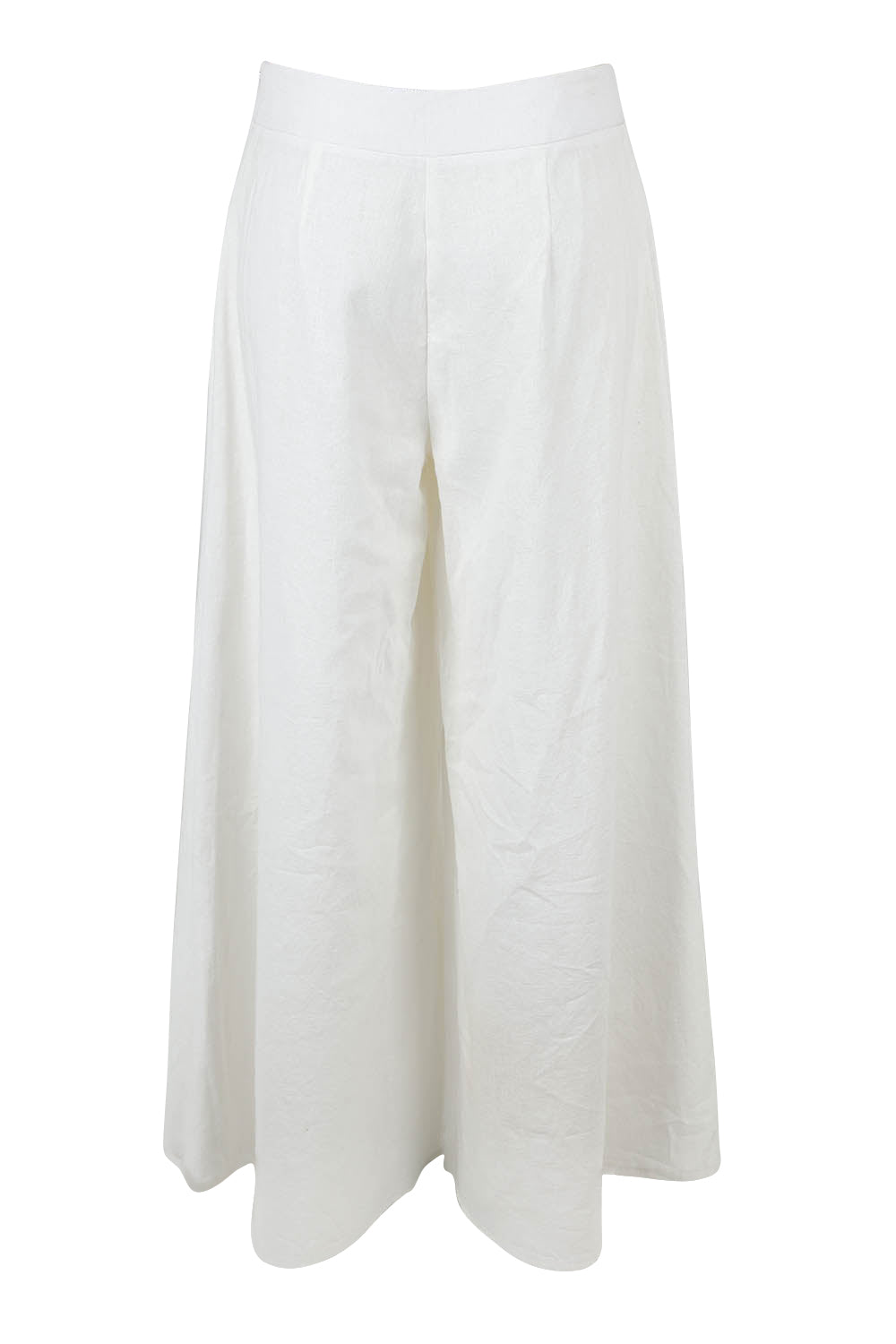 Product shot of the Delight Me High Waisted Linen Pants in colour White (White), from the back