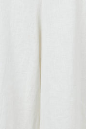 Product shot of the Delight Me High Waisted Linen Pants in colour White (White), detail