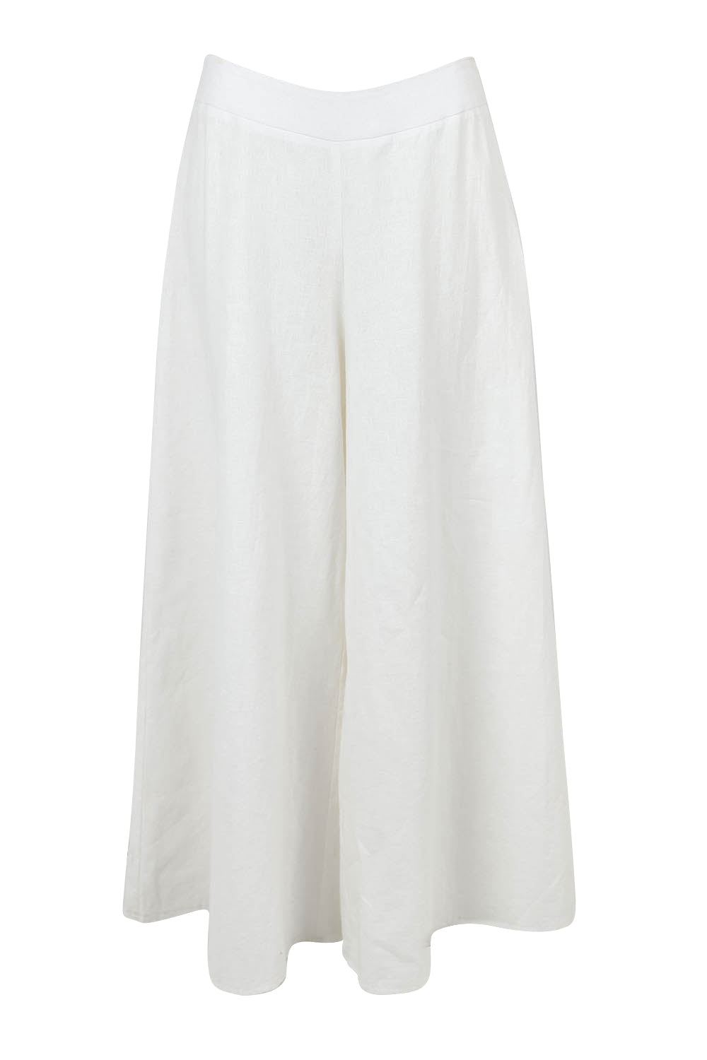 Product shot of the Delight Me High Waisted Linen Pants in colour White (White), from the front