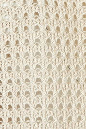 Product shot of the Love Language Cotton Vest in colour Natural, detail