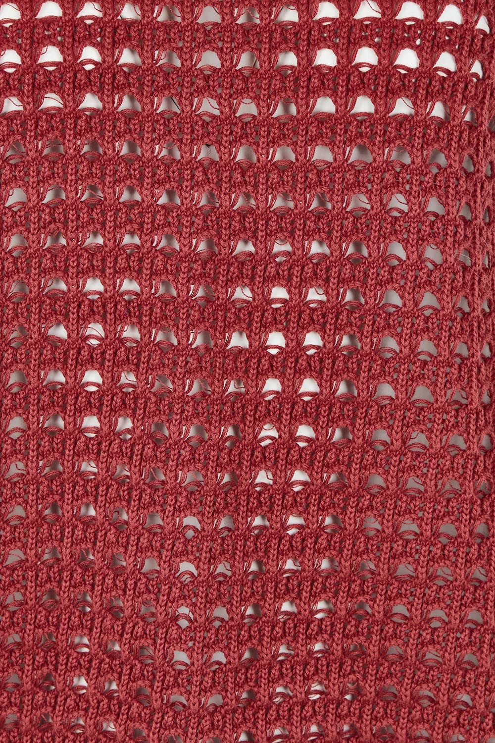 Product shot of the Love Language Cotton Vest in colour Rust, detail