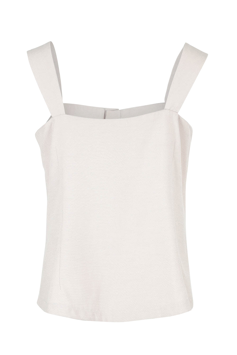 Product shot of the Striding Out Button Through Tank Vest in colour Moet, from the back