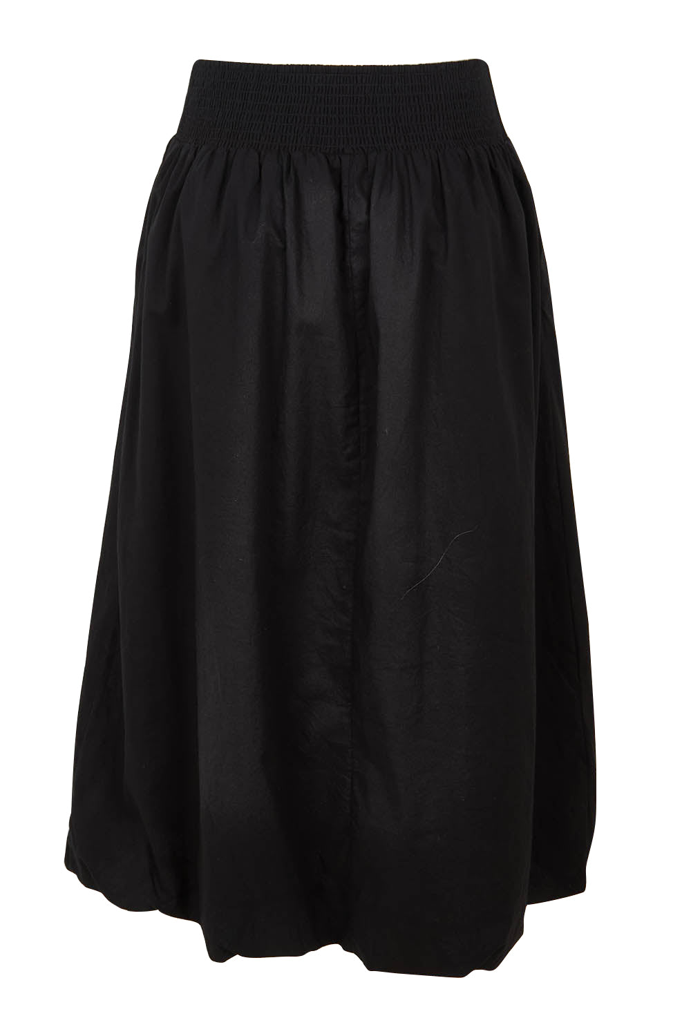 Product shot of the Bubble Delight Cotton Skirt in colour Black (Black), from the back