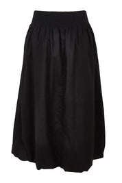 Product shot of the Bubble Delight Cotton Skirt in colour Black (Black), from the back