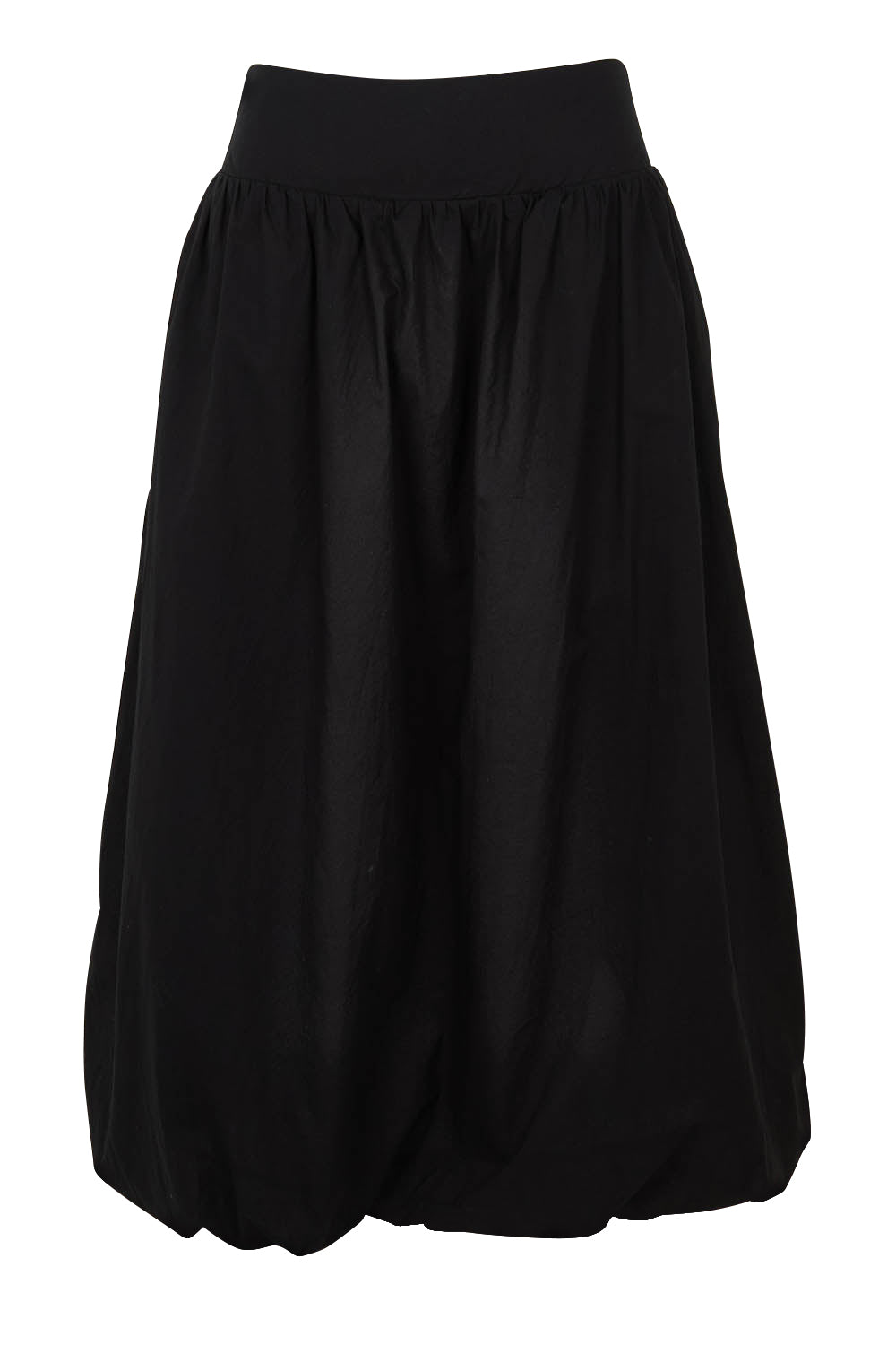 Product shot of the Bubble Delight Cotton Skirt in colour Black (Black), from the front