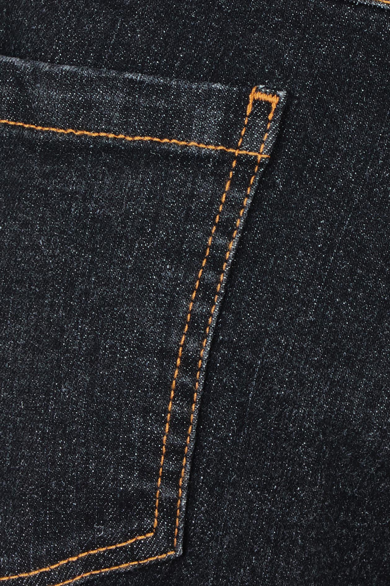 Product shot of the Daily Dose Longline Denim Shorts in colour Black (Black), detail