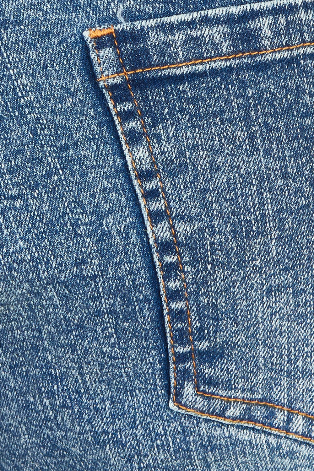 Product shot of the Daily Dose Longline Denim Shorts in colour Denim (Blue), detail