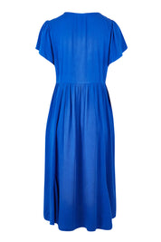 Product shot of the Picture Perfect Midi Dress in colour Royal (Blue), from the back