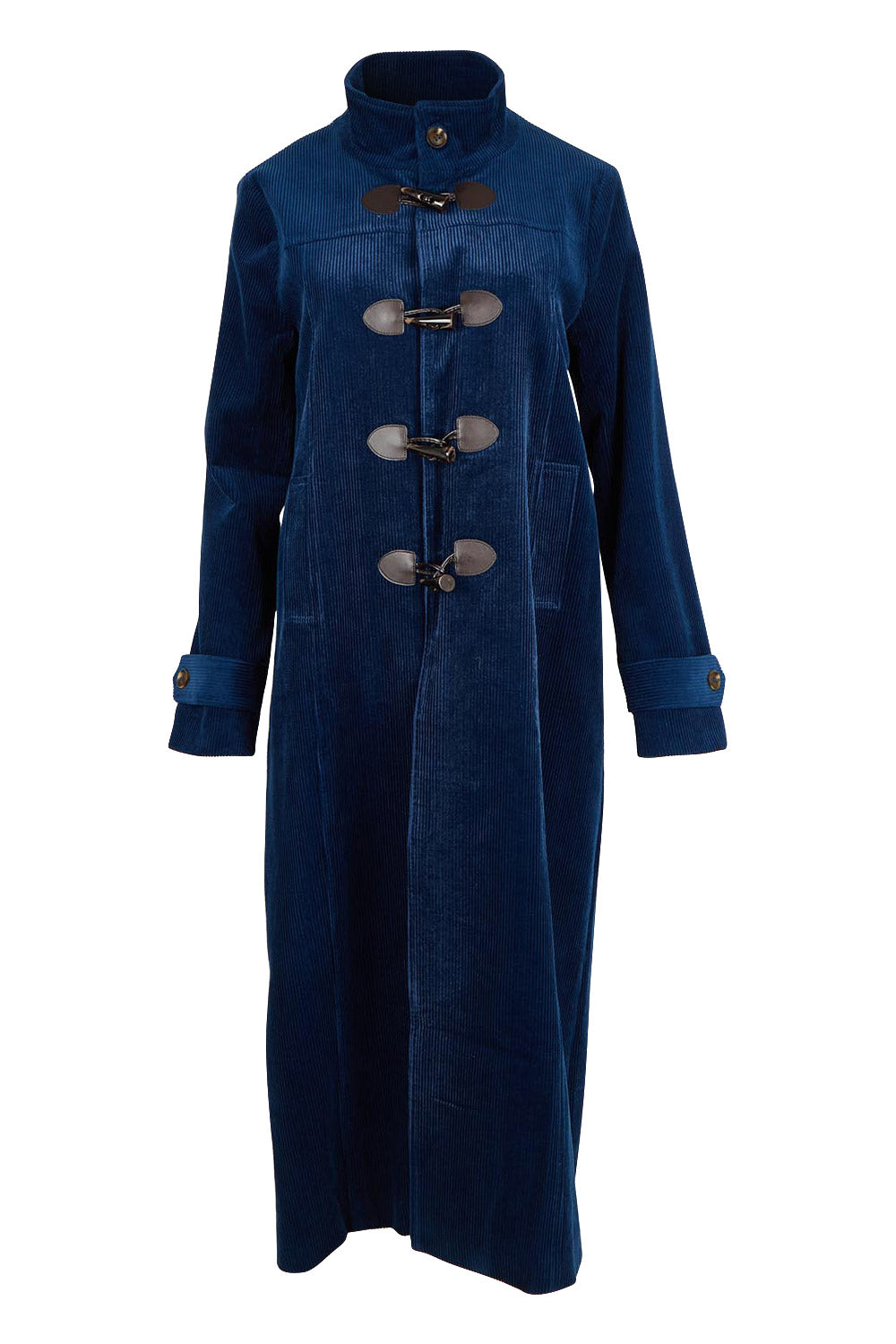 Preloved Winter Walk Longline Cord Duffle Coat - Royal