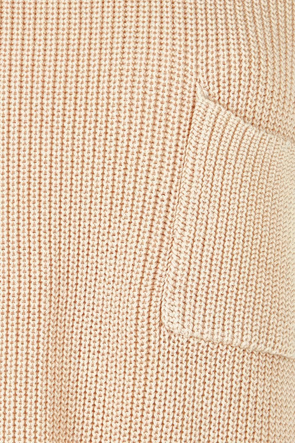 Product shot of the Cover Me In Cotton Knit Top in colour Stone, detail