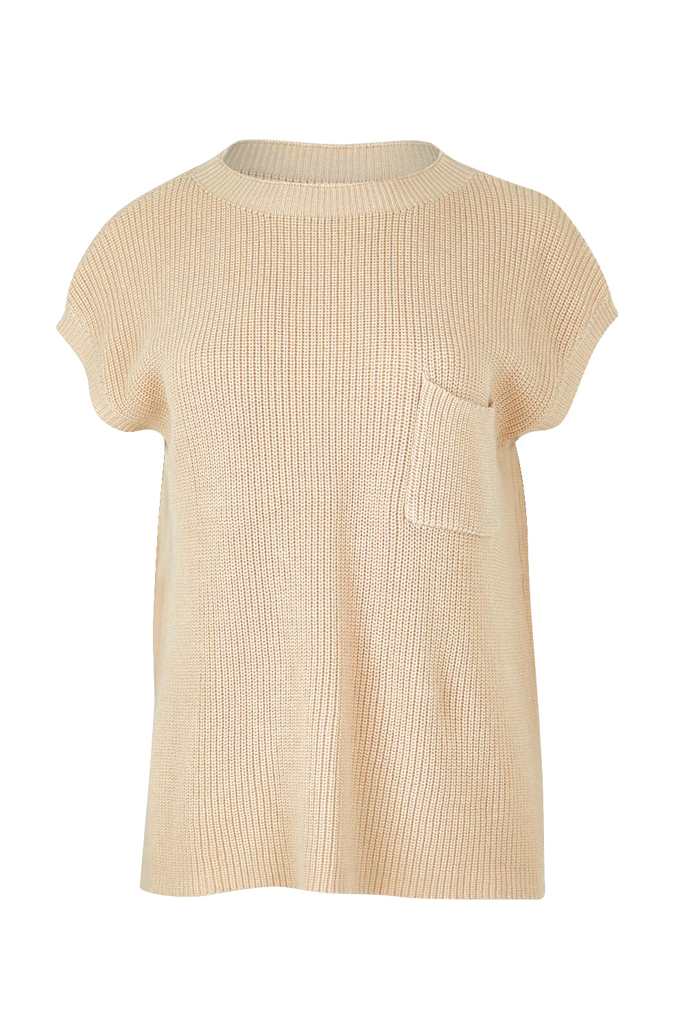 Product shot of the Cover Me In Cotton Knit Top in colour Stone, from the front
