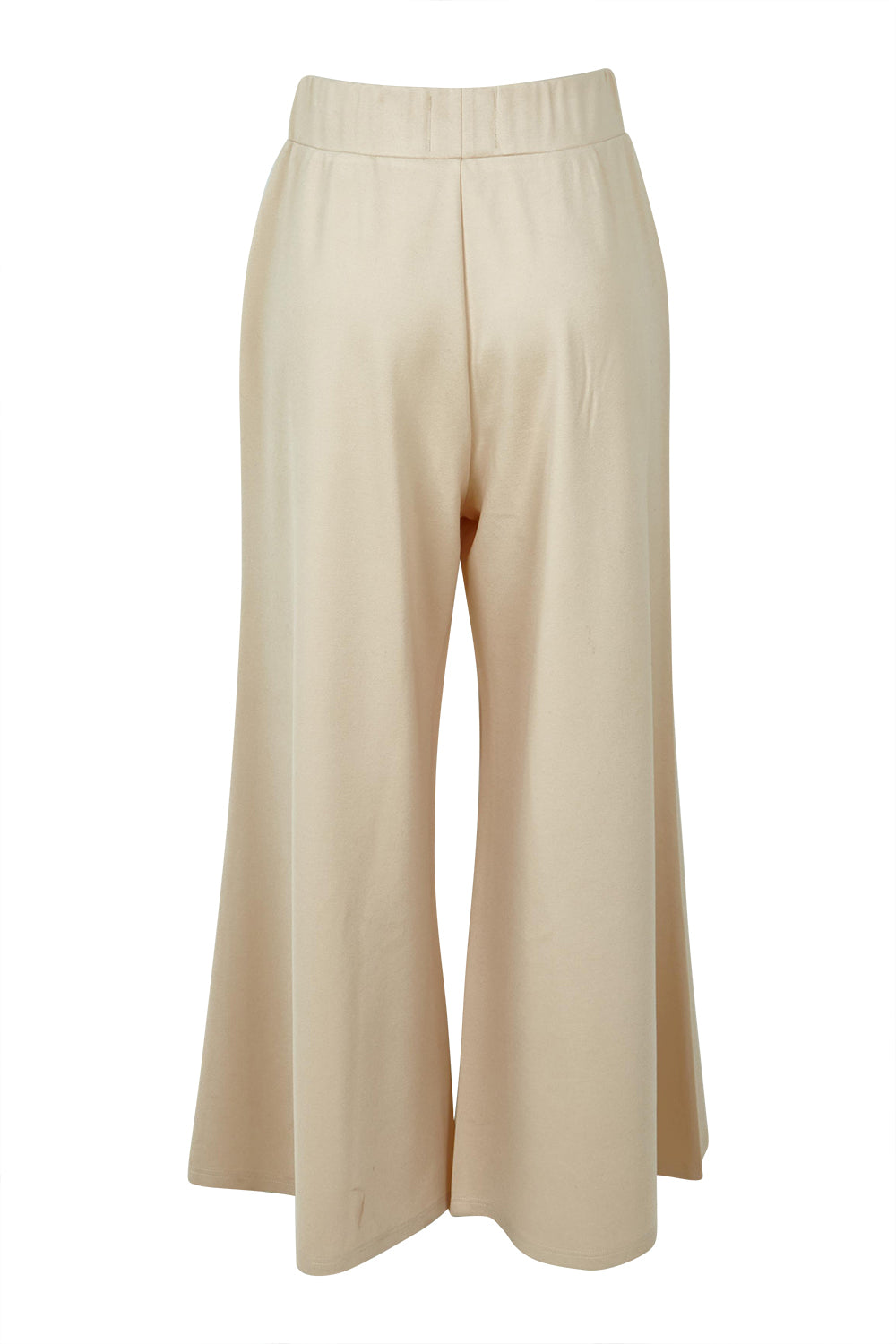 Product shot of the Meet Me At Midnight Wide Leg Ponte Pants in colour Sand, from the back