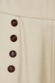 Product shot of the Meet Me At Midnight Wide Leg Ponte Pants in colour Sand, detail