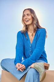 Found My Friend Recycled Knit Cardi – Electric
