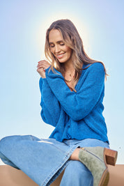 Found My Friend Recycled Knit Cardi – Electric