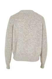 Product shot of the Found My Friend Recycled Knit Cardi in colour Oatmeal, from the back