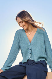 Found My Friend Recycled Knit Cardi – Seafoam
