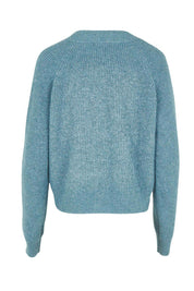 Product shot of the Found My Friend Recycled Knit Cardi – Seafoam in colour Seafoam, from the back