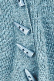 Product shot of the Found My Friend Recycled Knit Cardi – Seafoam in colour Seafoam, showing detail