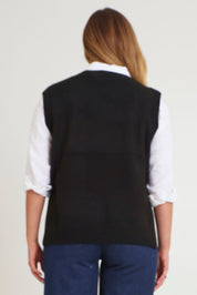 Preloved Found My Friend Recycled Knit Vest - Black