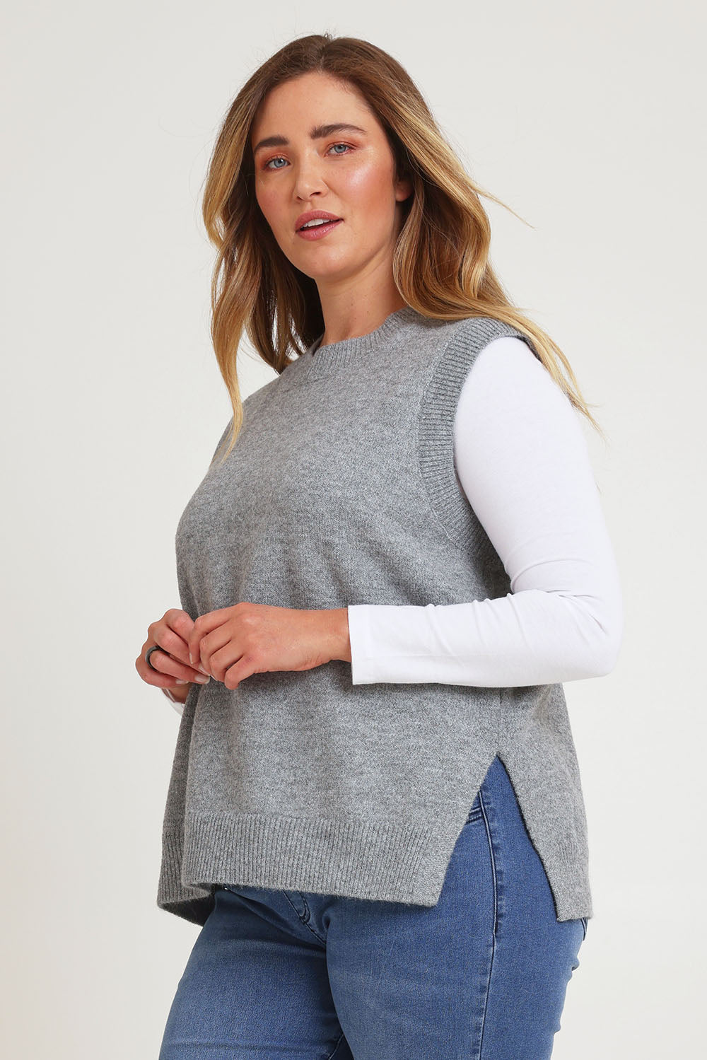 Preloved Found My Friend Recycled Knit Vest - Greymarle